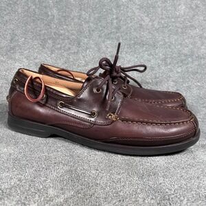 Dexter Boat Shoes Leather Brown Burgundy Nautical Loafers Mens 10.5 M